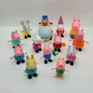 Lot of 13 Peppa Pig Family and Friends Race Car, Suzy, etc.